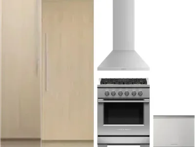 5 Piece Package Includes Refrigerator, Freezer, Range, Hood And Dishwasher